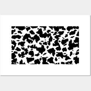 Beautiful Black and White Cow Pattern Animal Print Camouflage Posters and Art